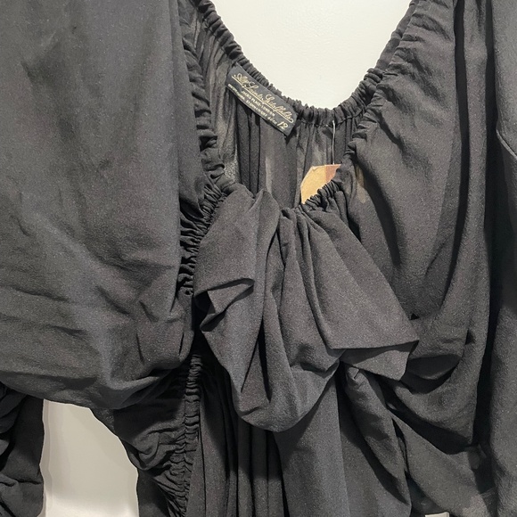 All Saints Spitalfields Black Sheer Bunched Up Dress size 12 NWT - Picture 2 of 14